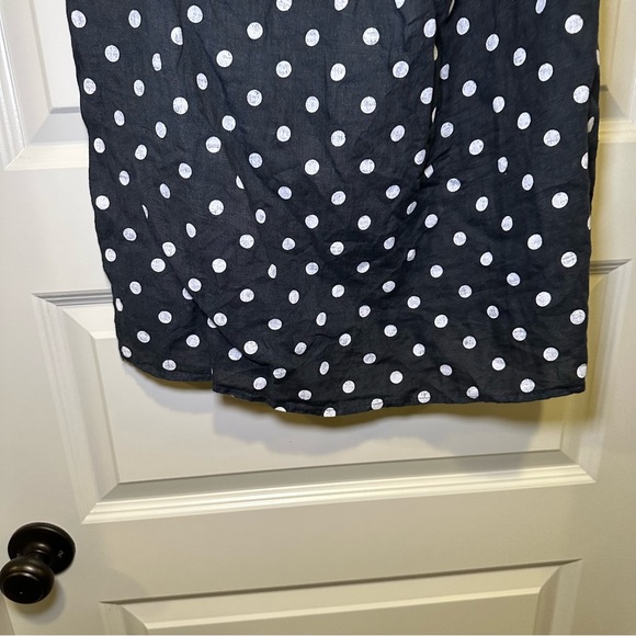 NWT Luca Vanucci Navy Blue Polka Dot Sleeveless Linen Tank Size S - Picture 7 of 10